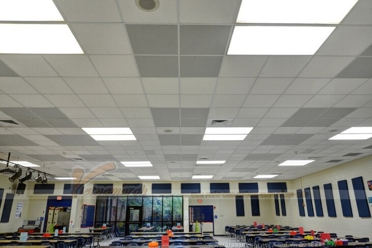 Sử dụng tấm trần nhôm Clip-in 600x600 trong các công trình nhà ăn, lớp học…