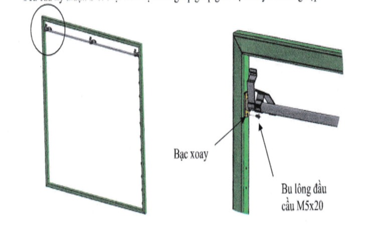 Lắp các thanh xương treo lam chắn nắng cần được xoáy chặt các đầu nối