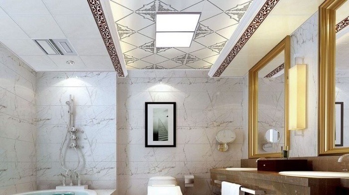 Trần nhựa cho không gian nhà vệ sinh phong cách cổ điển