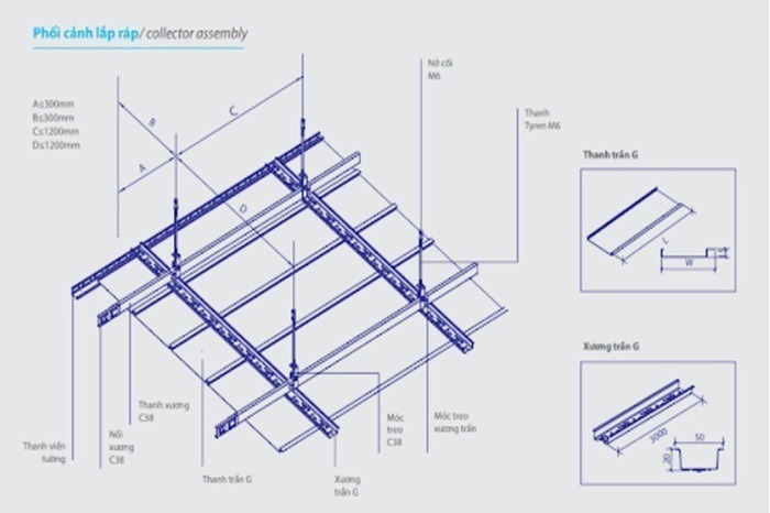 Cấu tạo của trần nhôm G-Shaped