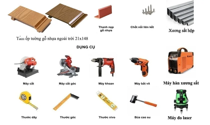 Chuẩn bị dụng cụ và vật liệu thi công cần thiết trước khi làm việc