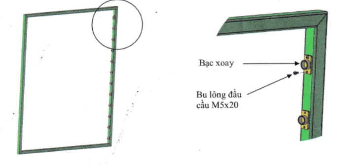 Lắp đặt khung xương và các bạc xoay để chuẩn bị lắp thanh lam chính