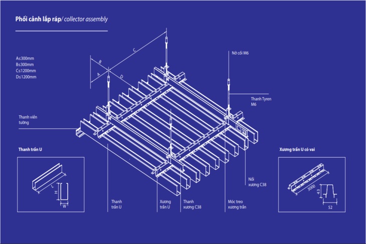 Cấu tạo chi tiết của trần nhôm U-Shaped
