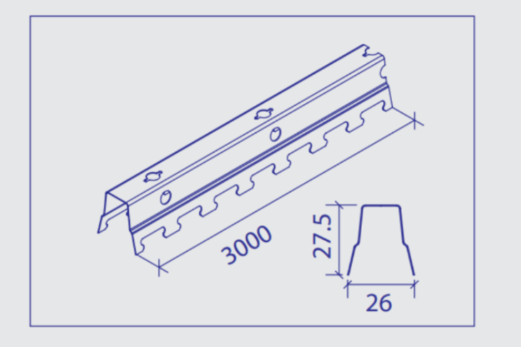 Trần nhôm C150 sử dụng hệ khung xương trần C có độ dài 300mm