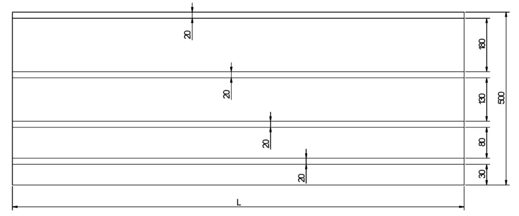 Mặt bằng thi công trần B dạng tổ hợp cả 4 loại trần B