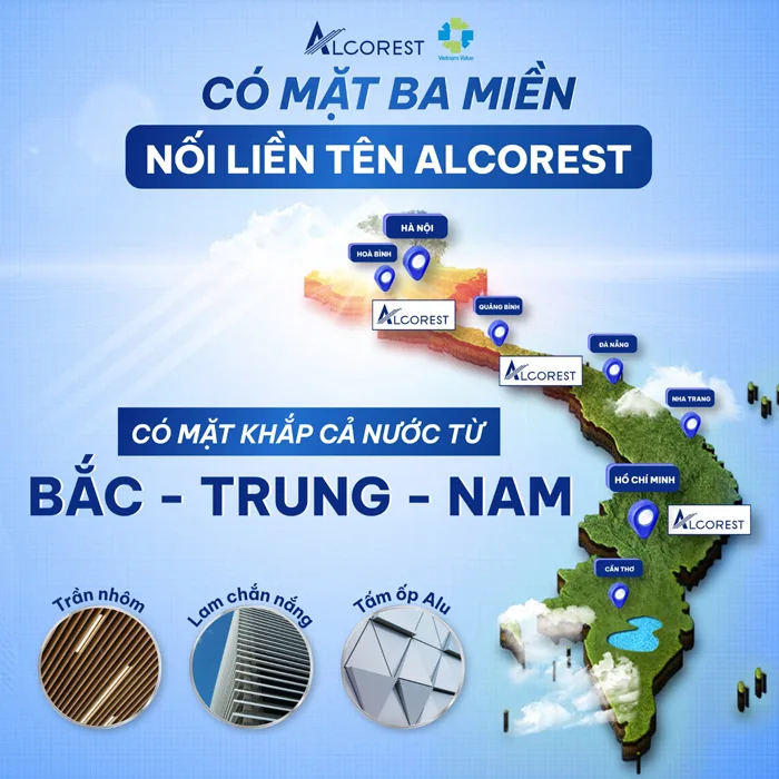 Nhôm Việt Dũng có hệ thống 100+ đại lý phân phối chính hãng trên toàn quốc