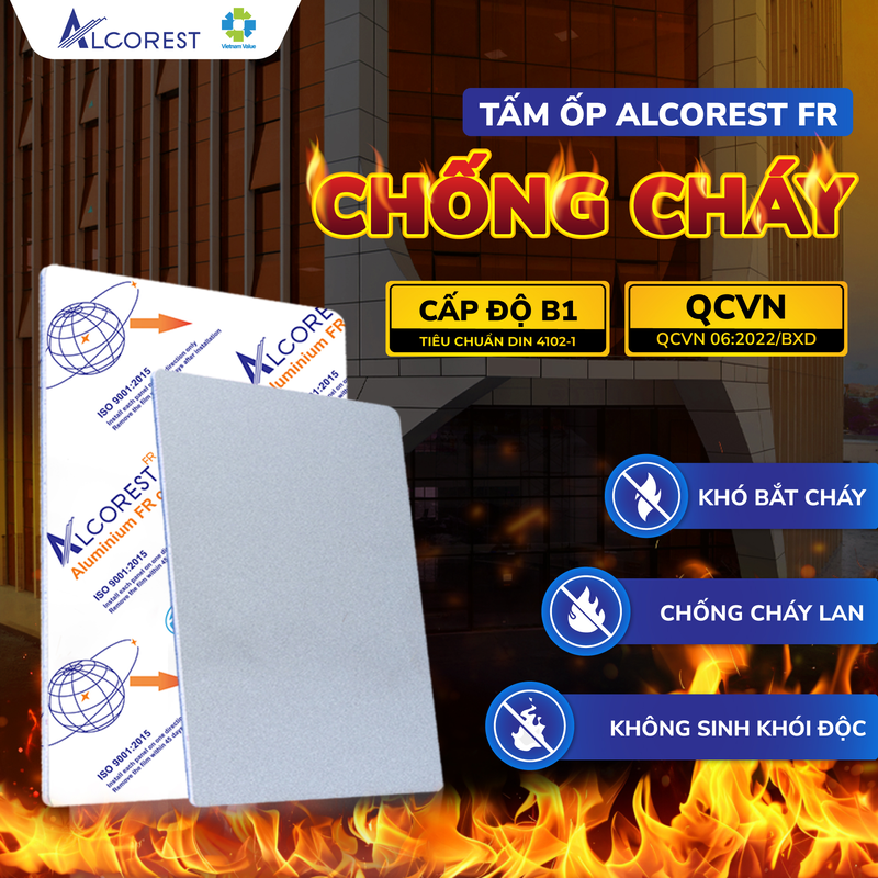 Tấm chống cháy Alcorest FR an toàn cho mọi công trình