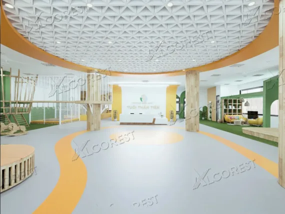 Hình ảnh mẫu trần nhôm Alcorest được lắp đặt hoàn chỉnh